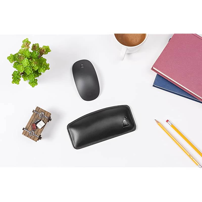 Motte by  Leather Wrist Rest Cushion for Mice Mouse Pads and Laptops Ergonomic Durable Wrist Pad with AntiSlip Rubber Base Nightfall