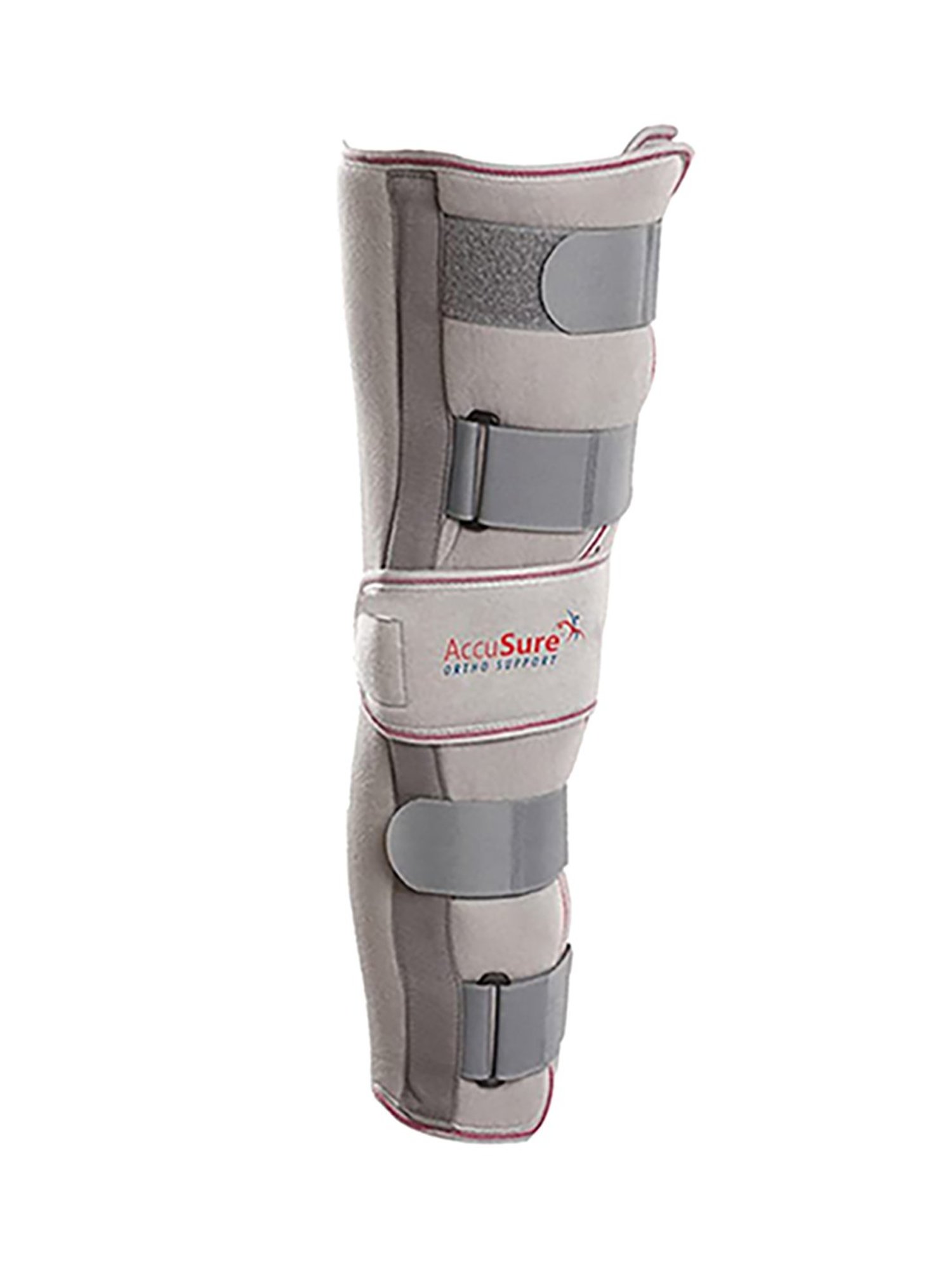 AccuSure Adjustable Premium Knee Brace Immobilizer - 19 Inch Universal Short 28-40 Inch (Grey)