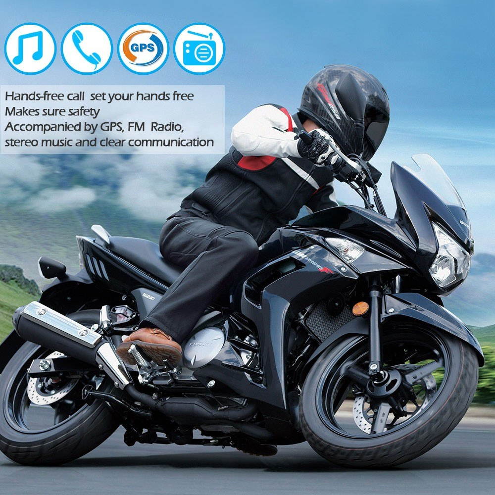 Bluetooth Motorcycle Helmet Intercom FM Radio MP3 GPS Walkie-Talkie Waterproof Ski Intercom 800-1000m