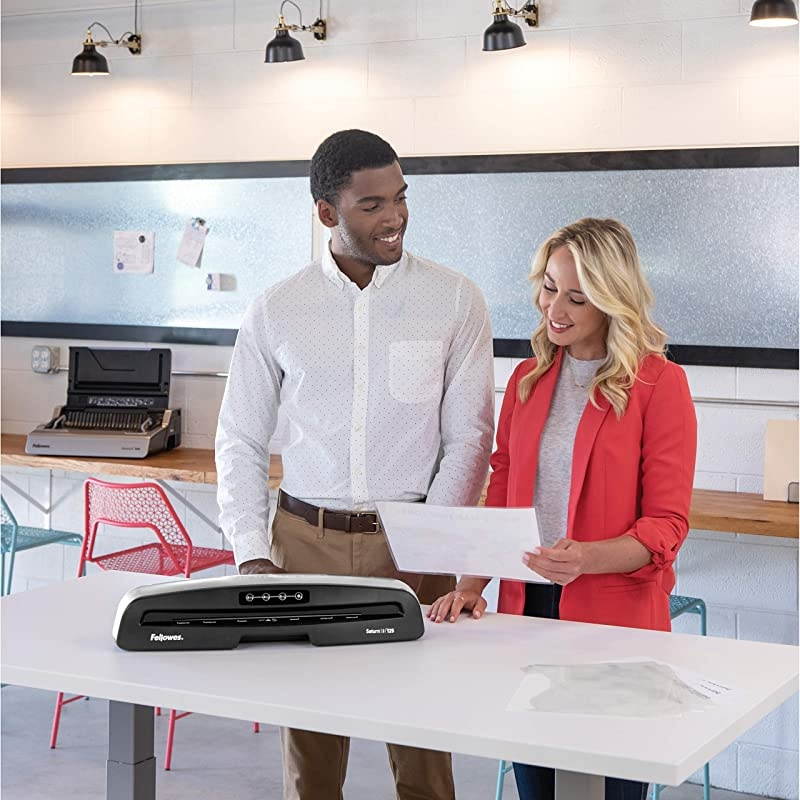5736606 Laminator Saturn3i 125, 12.5 inch, Rapid 1 Minute Warm-up Laminating Machine, with Laminating Pouches Kit , Silver, Black