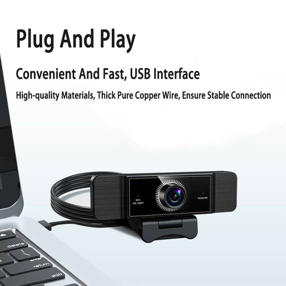 1080P Full HD Webcam for PC or Laptop Video Calling USB Web Cam with Microphone