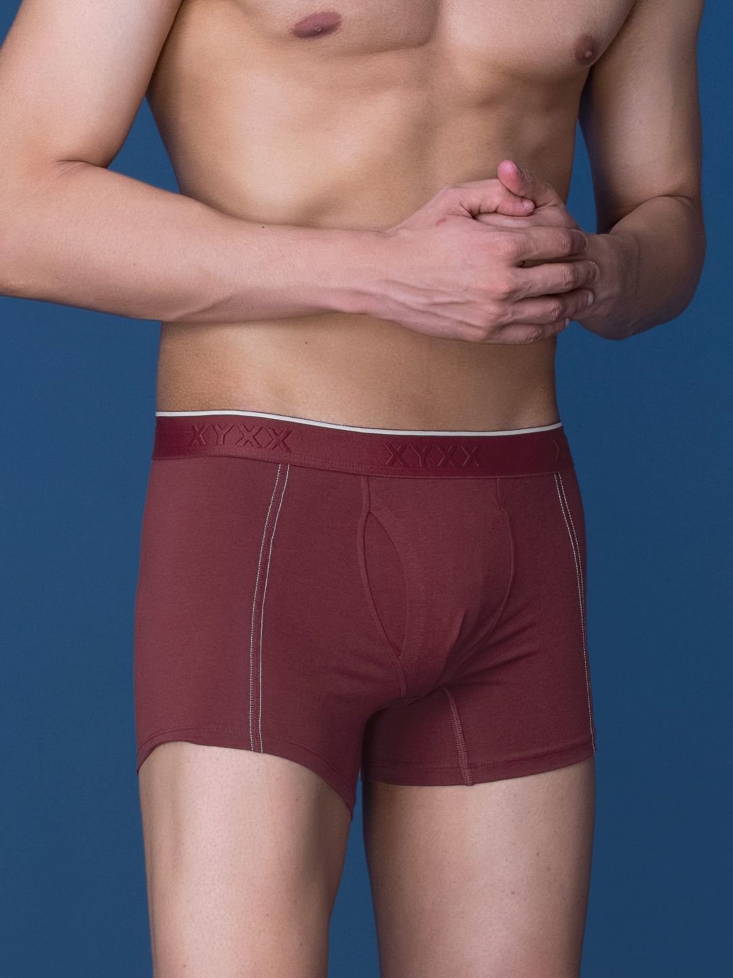 XYXX Emerald Green & Bold Burgundy Cotton Regular Fit Trunks - Pack Of 2