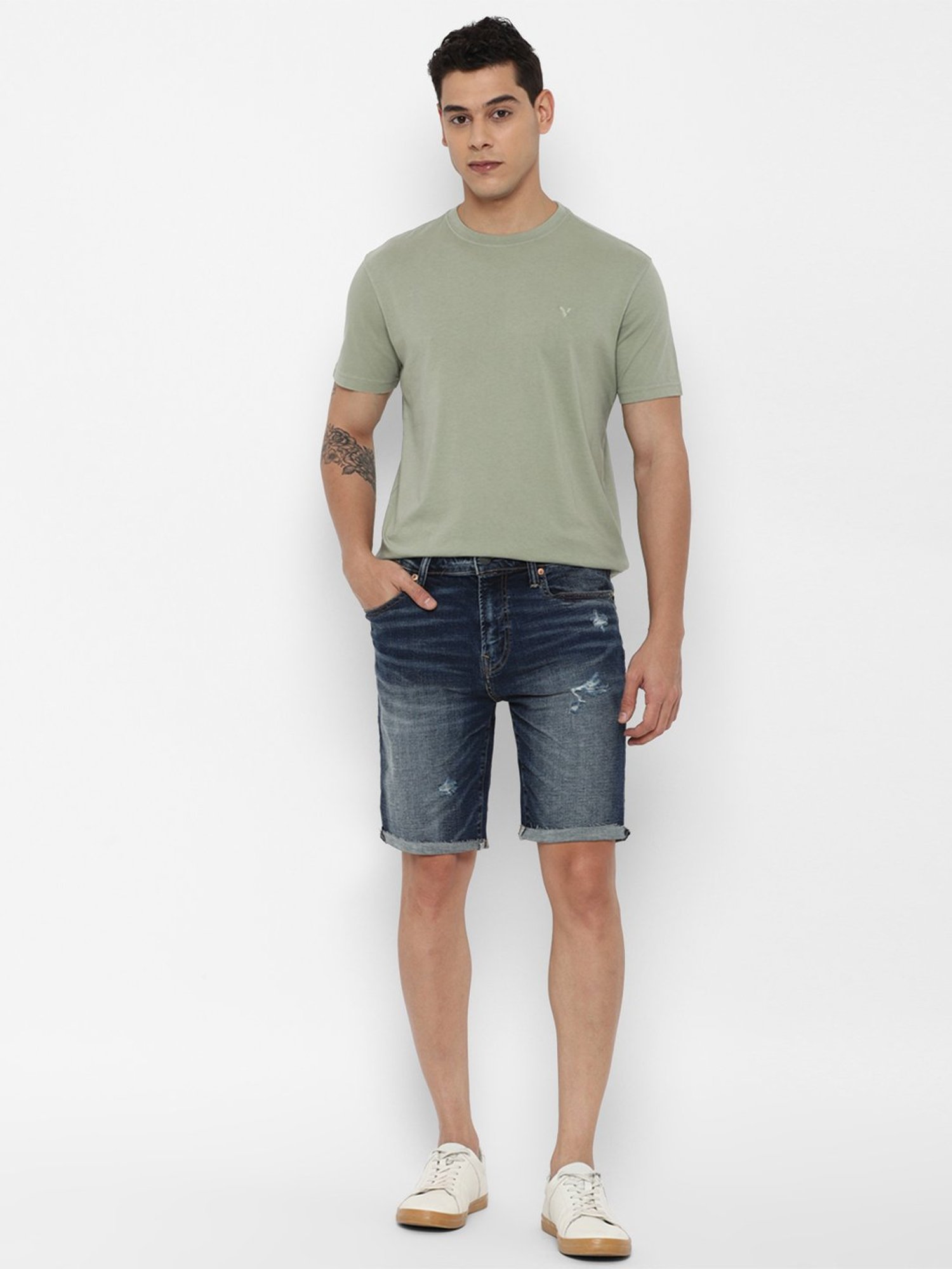 American Eagle Blue Regular Fit Denim Shorts