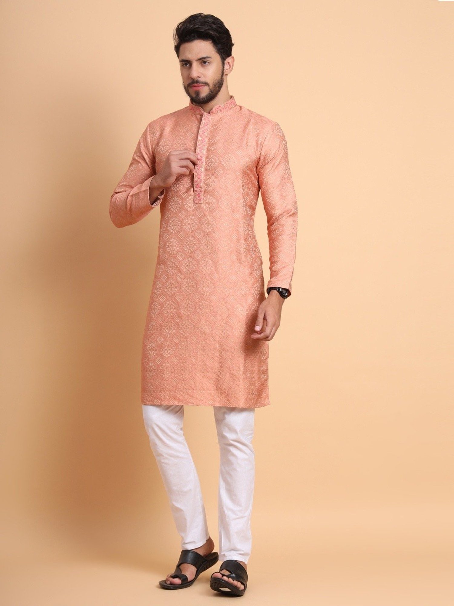 SWAGG INDIA Peach Regular Fit Kurta
