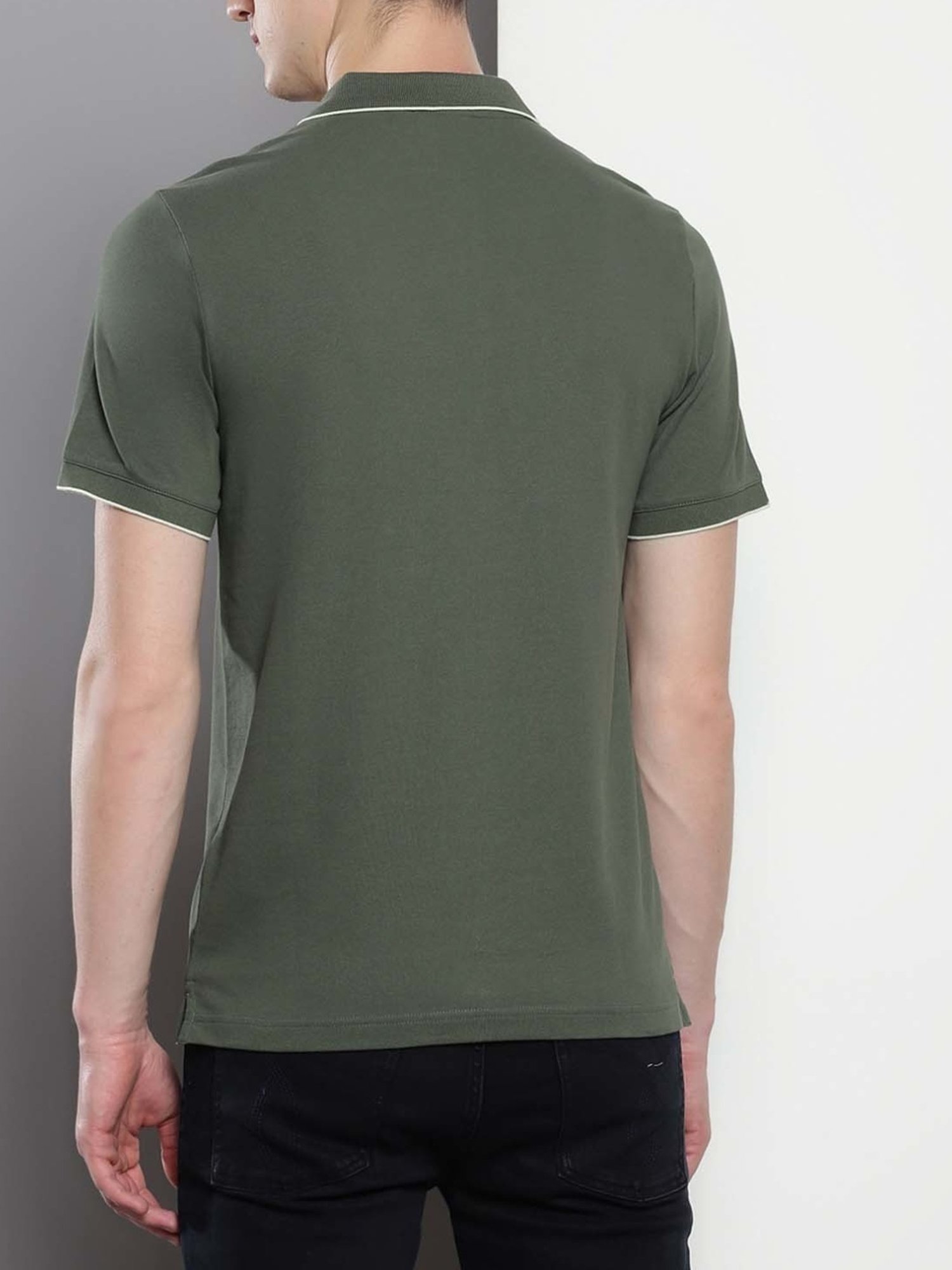 Calvin Klein Thyme Cotton Slim Fit Polo T-Shirt