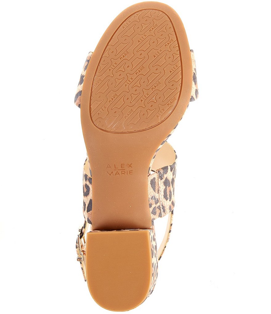 Alex Marie Calina Suede Animal Print Block Heel Dress Sandals