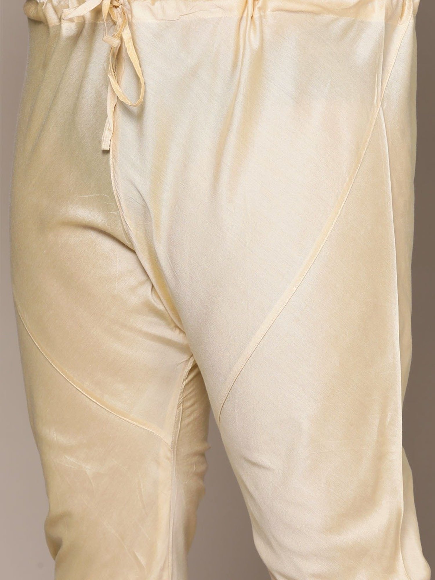 KISAH PLUS Beige Regular Fit Printed Kurta Bottom Set