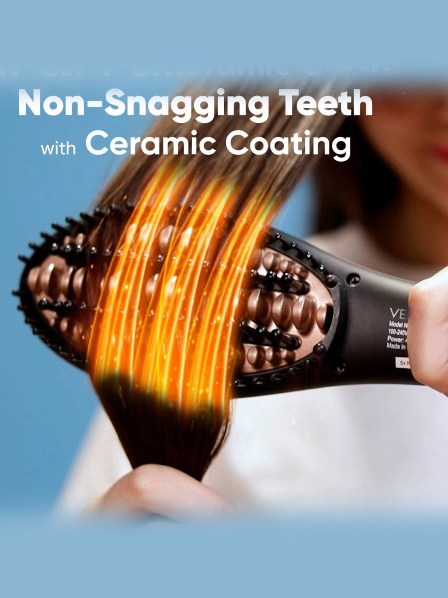 Vega X-Star Hair Straightening Brush With Thermo Protect Technology & Temperature Settings (VHSB-03)