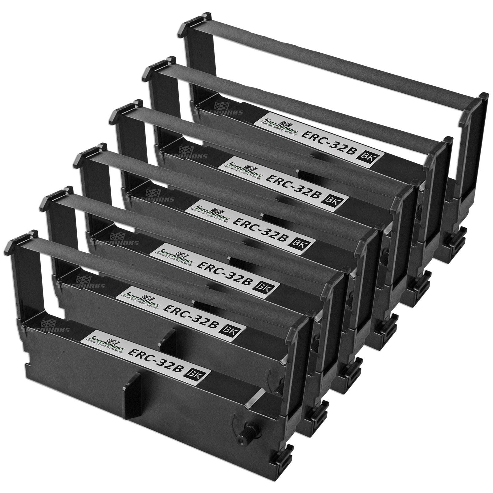 Speedy Inks - 6PK Compatible Black POS Ribbon Cartridges for Epson ERC-32B | For use in Epson TM-935 TM-U420 TM-U675 TM-H6000 TM-H6000II Casio CE-4200 CE-4250 CE-4700 CE-5100 CE-6100 CE-7000 TK-1300
