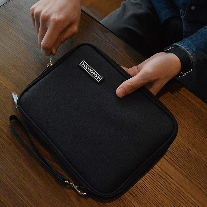 Electronics Organizer Travel Cable Bag,  Electronics Accessories Case Cord Storage Bag for Gadget/Charger/USB/Phone/Mini Tablet and More, Black