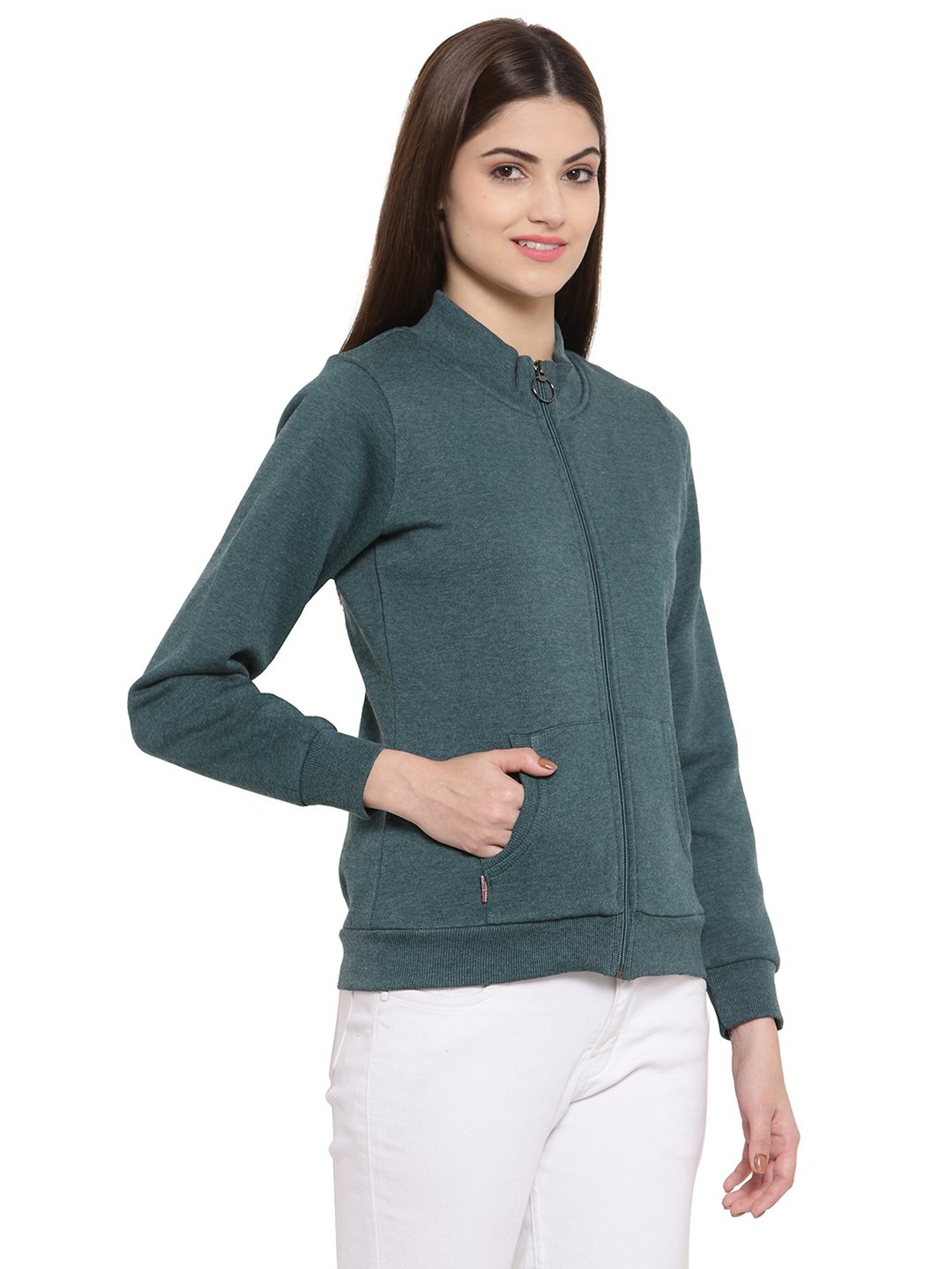 Juelle Green Mock Collar Sweatshirt