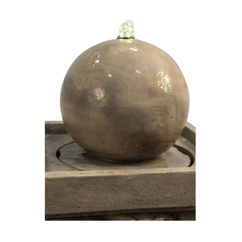 27.8" Sphere Outdoor Fountain with LED Light Tan- Peaktop