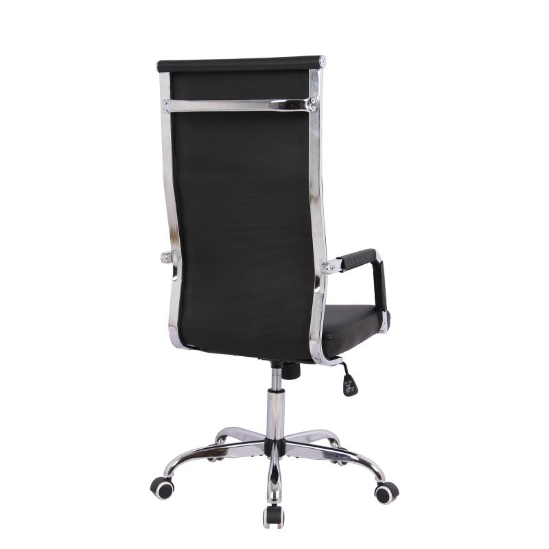 High Back Channel Office Chair with Adjustable Height Black - WOVENBYRD