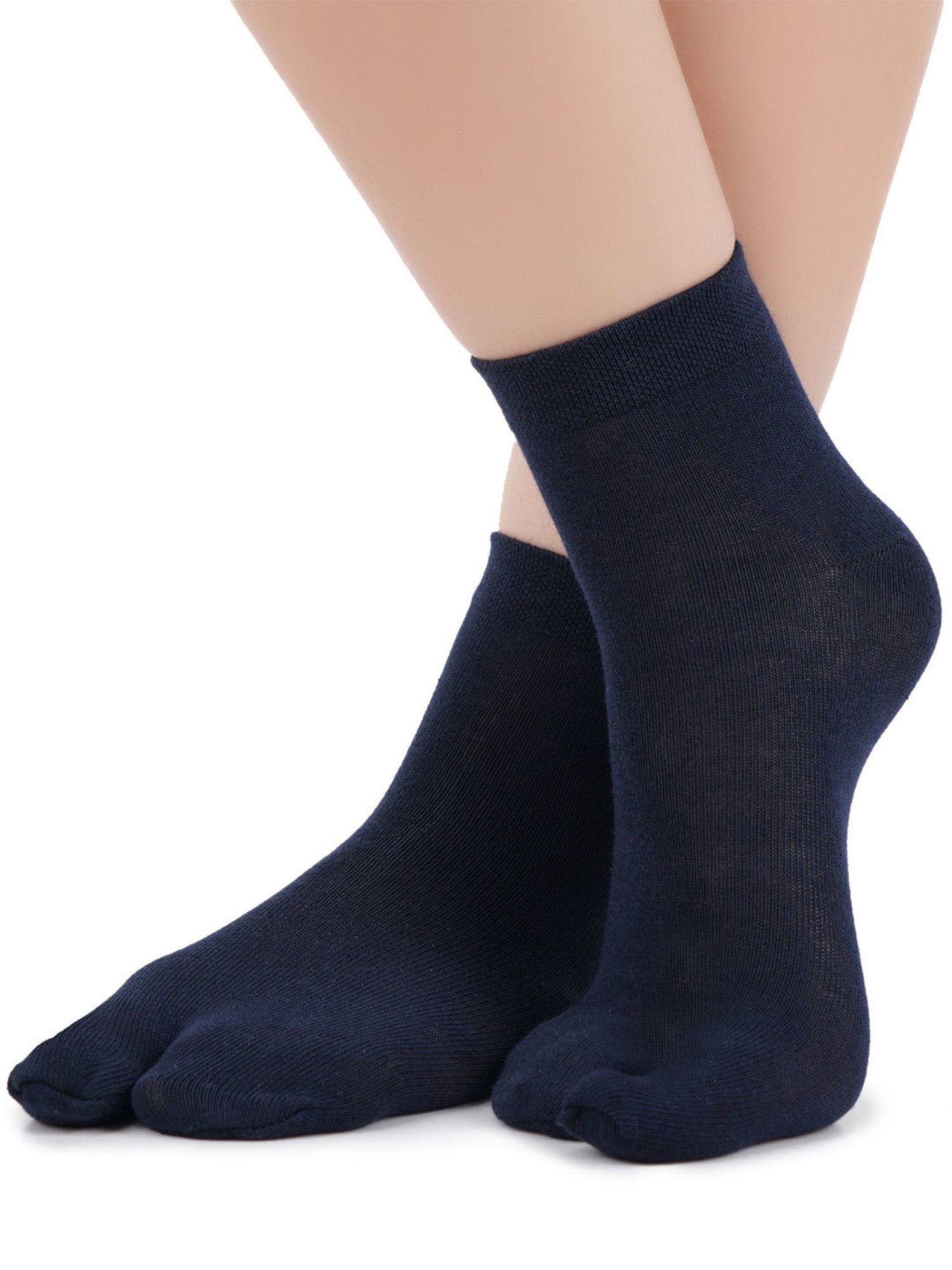 NEXT2SKIN Navy Ankle Length Cotton Thumb Socks (Pack of 3)