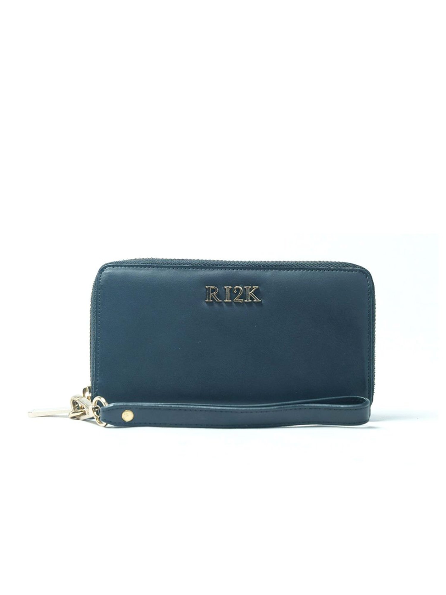 RI2K London Black Leather Zip around Wallet