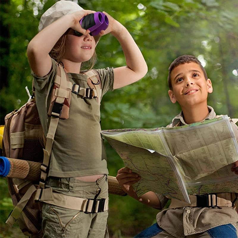 Shock Proof 8x21 Kids Binoculars Set with High Resolution Real Optics - Bird Watching - Birthday Presents - Gifts for Children - Outdoor Play - Toys for Boys and Girls