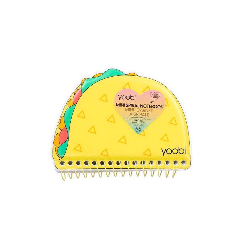 Yoobi™ 80 sheet 1 Subject College Ruled Mini Spiral Notebook  Puffy Taco