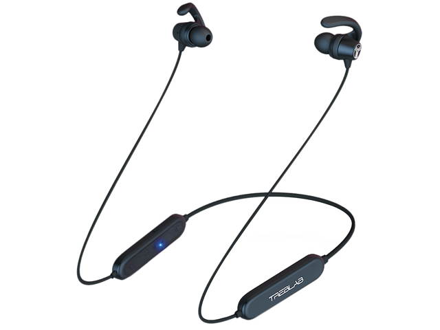 TREBLAB N8 &ndash; Magnetic Neckband Bluetooth Earphones | 7H Playtime, Lightweight, IPX5 | Noise Canceling Wireless Headphones w/Mic | Magnetic Bluetooth Earbuds for Running, Workout, Sports, Gym (Black)