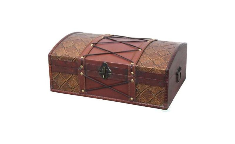 Quickway Imports Pirate Treasure Chest with Leather X