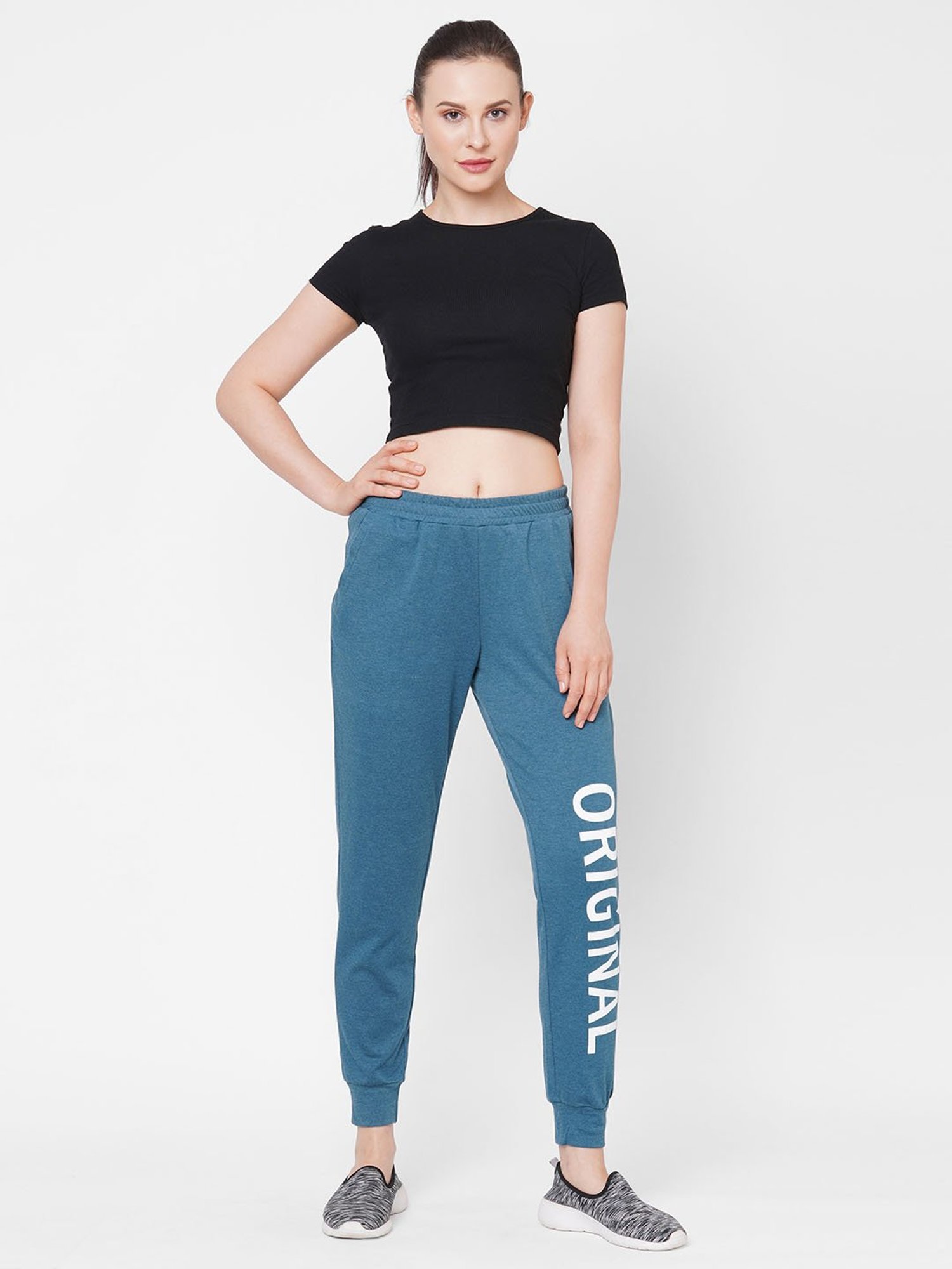 Mystere Paris Blue Graphic Print Joggers