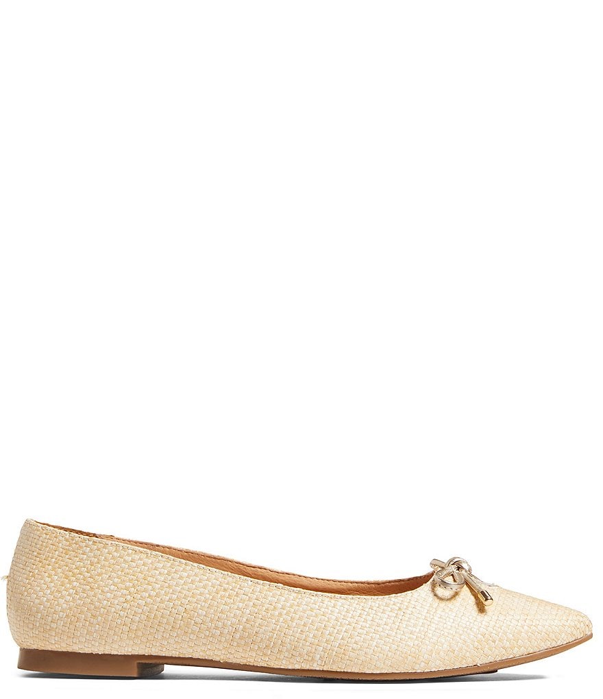 Jack Rogers Blair Pointed Toe Bow Raffia Flats