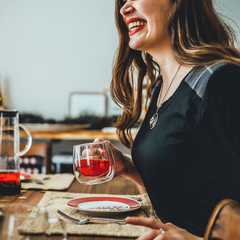 GROSCHE FRESNO Double Walled Glass Cups, Set of 2, 9.2 fl oz each