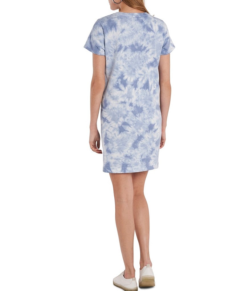 Vince Camuto Short Sleeve Tie Dye Knit Terry T-Shirt Dress