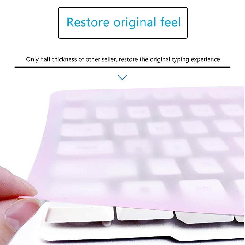 x 5.51" Universal Keyboard Cover Skin Design for Standard Size PC Computer Desktop Keyboards, Clear Waterproof Anti-Dust Silicone-Pink