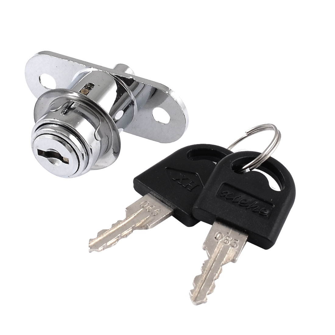 Unique Bargains Silver Tone Sliding Door Closet Cylinder Plunger Lock Replacement w 2 Keys