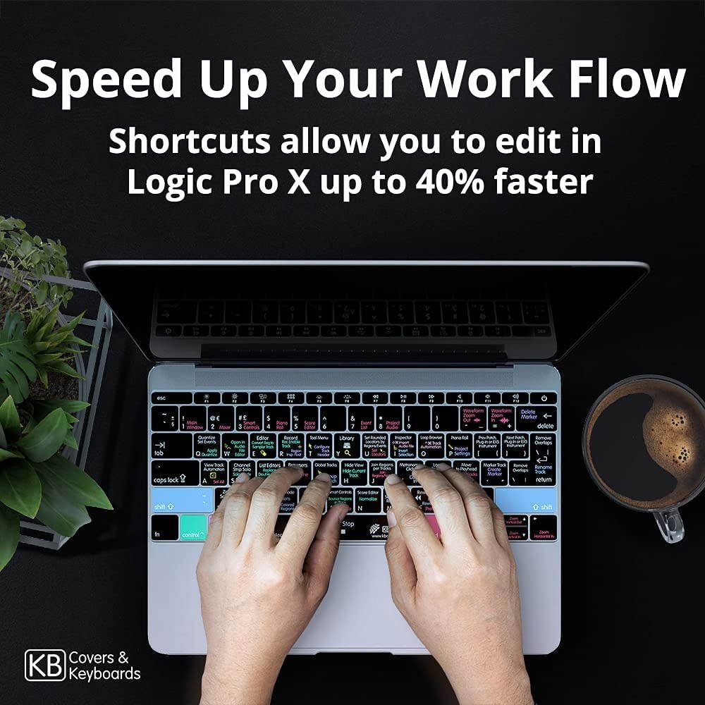 KB Covers Logic Pro Keyboard Cover Compatible with 13&rdquo; & 15&rdquo; MacBook Pro w Touch Bar (2016+) | Ultra Thin Dust Water & Dirt Resistant Silicone Skins