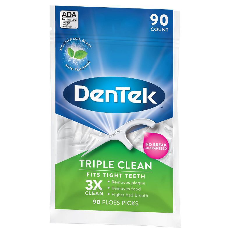 DenTek Triple Clean Floss Picks for Tight Teeth - 90ct