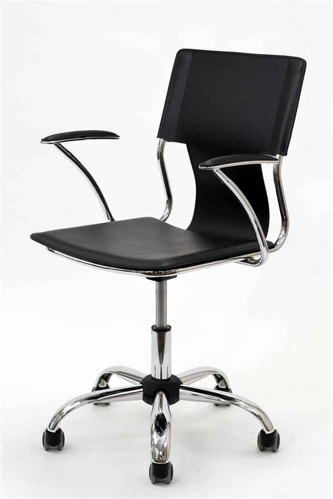 Global Leather Task Chair, Black (8993BK450/550) 