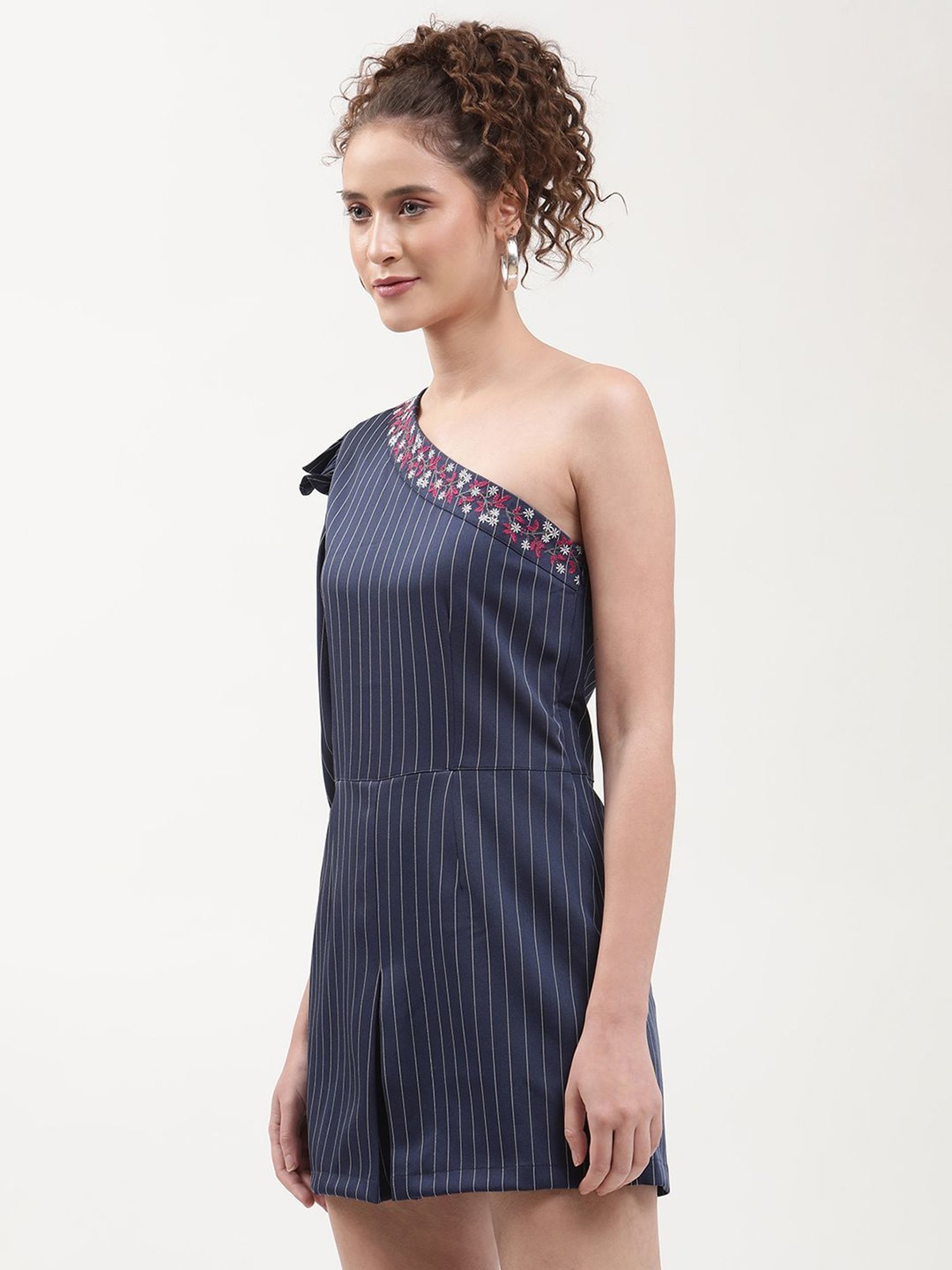 Elle Navy Striped Jumpsuit