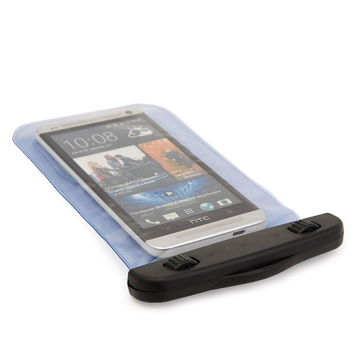 SumacLife Waterproof Pouch with Removable Wristlet for iPhone, S6, M9, Xperia Z3, Moto, Lumia, Fire, Nexus - Retail Packaging - Blue