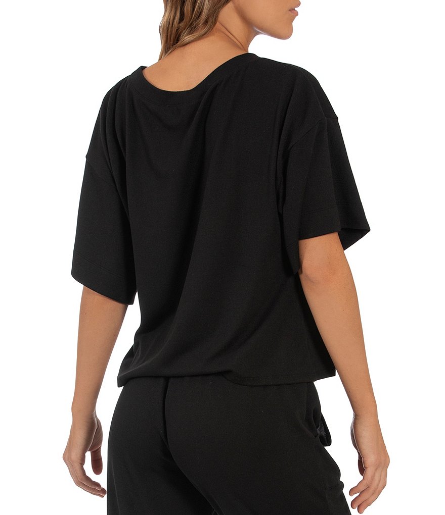 Midnight Bakery Solid Boat Neck Short Sleeve Hacci Sleep Tee