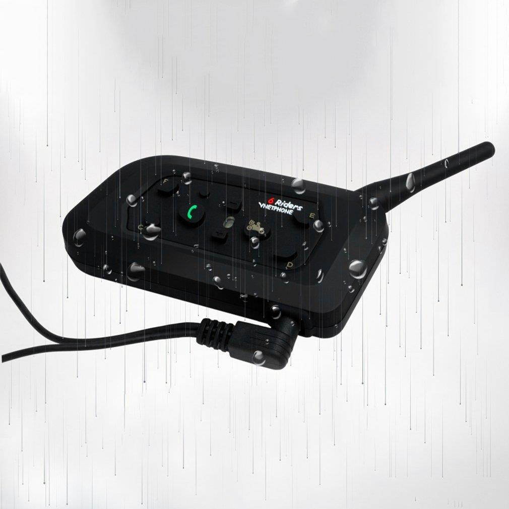 VNETPHONE V6-1200 Bluetooth Motorcycle Communicator 2-in-1 Helmet Intercom Headset with Mic Interphone for 6 Riders