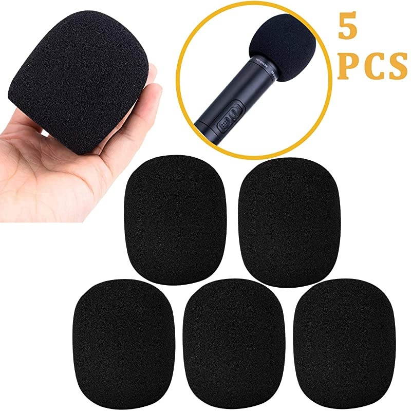Pack Large Foam Cover Mic Windscreen Microphone Cover Handheld Foam Windscreen for MXL, Audio,Perfect Pop Filter for Recording,Black