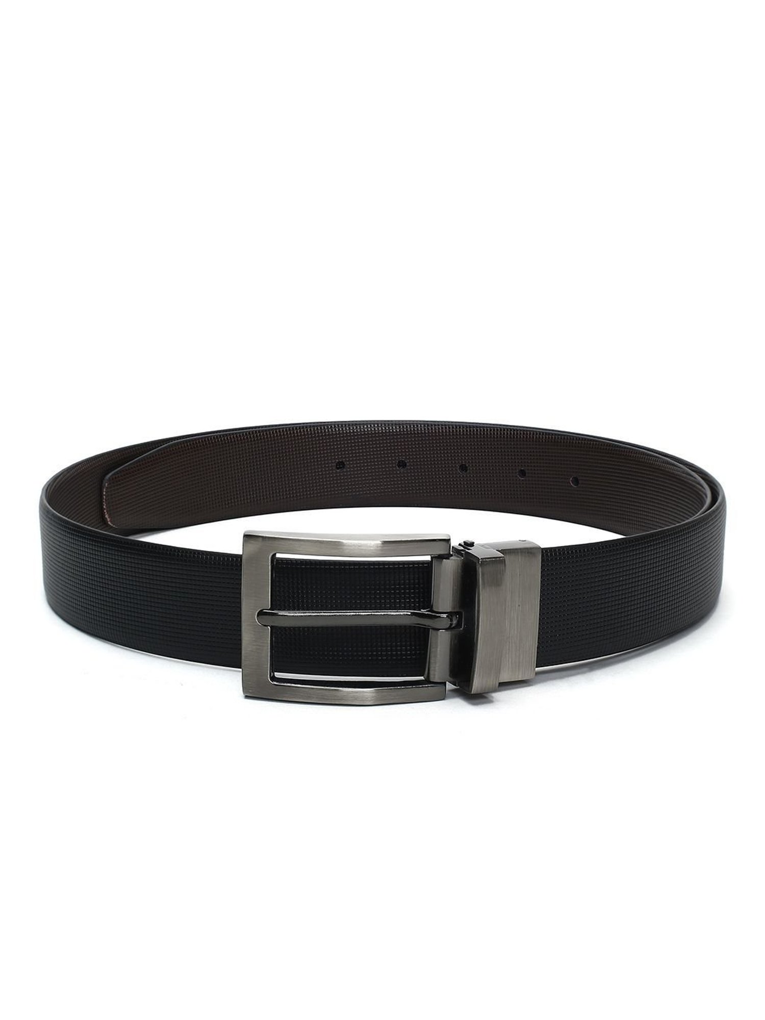 Crusset Black Leather Formal Belt for Men