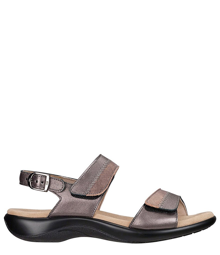 SAS Nudu Two-Toned Leather Heel Strap Sandals