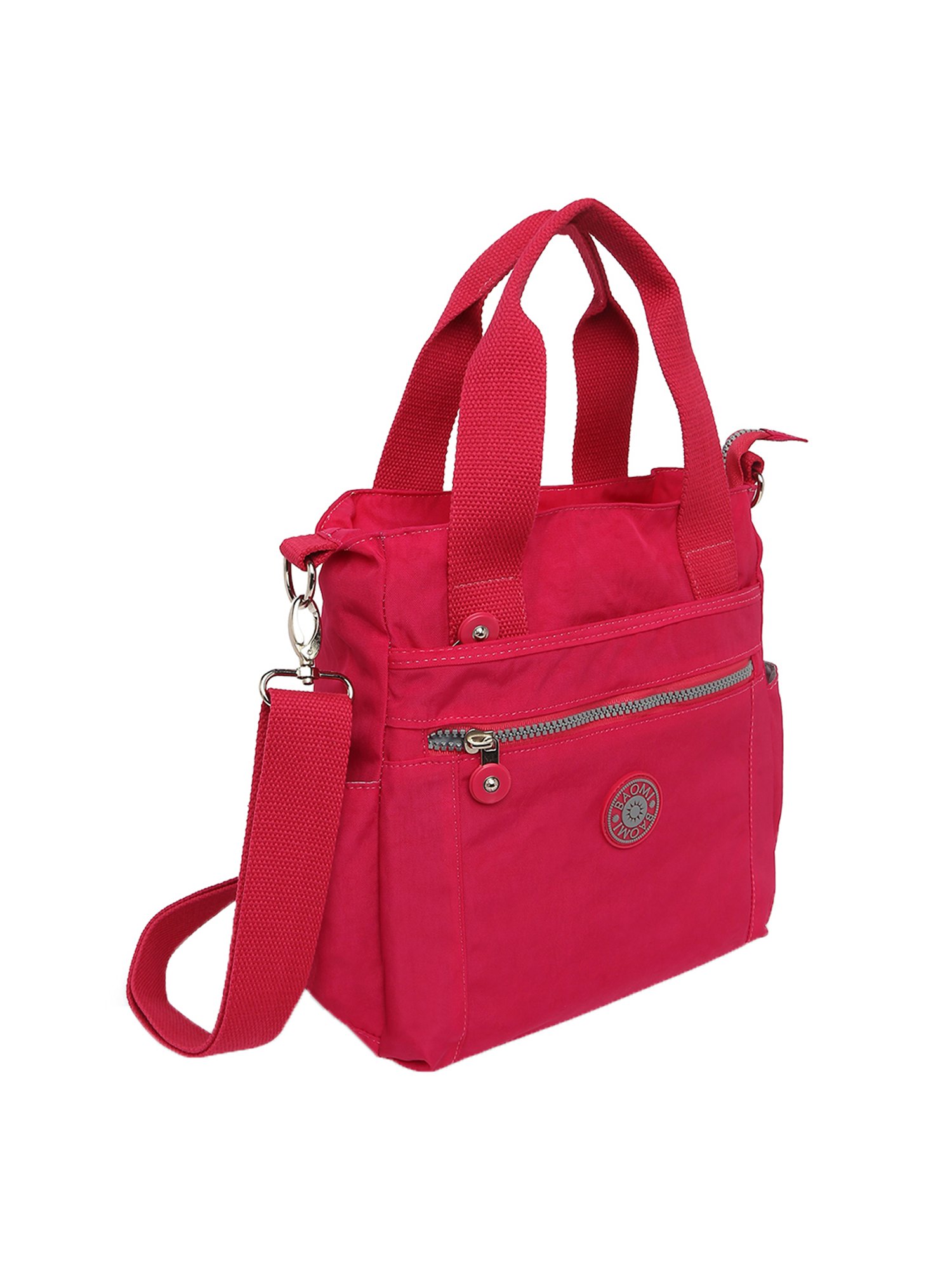 Baomi Pink Solid Medium Handbag