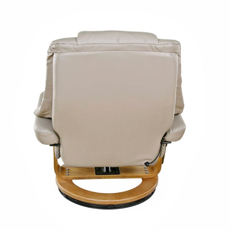 Plush 8 motor massage Leisure Recliner with Ottoman Beige - Relaxzen