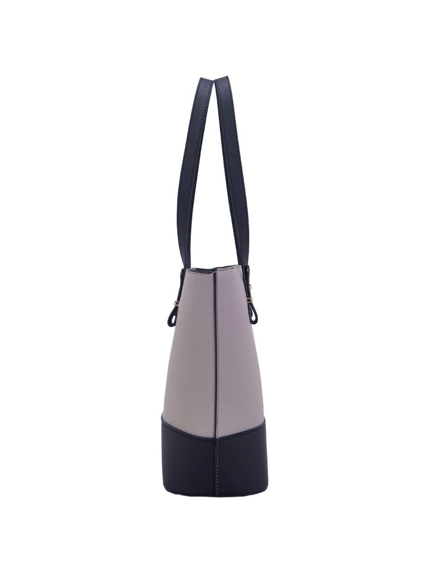 Giordano Grey & Navy Blue Color Block Medium Tote Handbag