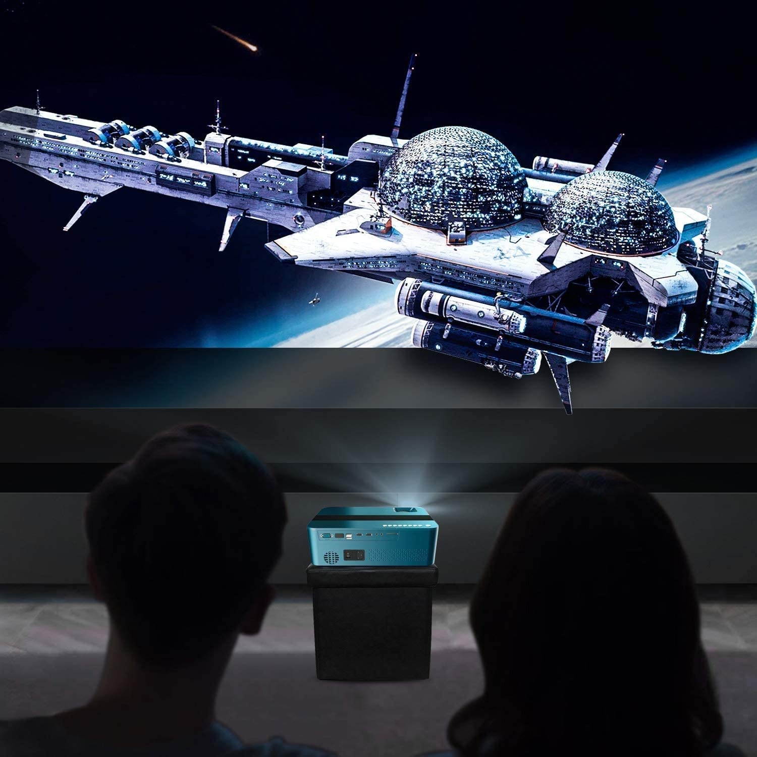 XNoogo 5G WiFi Bluetooth Projector 1080P with 450", 9000 Lux 4K Supported, Home & Outdoor Wireless Projector for iOS/Android/PS4