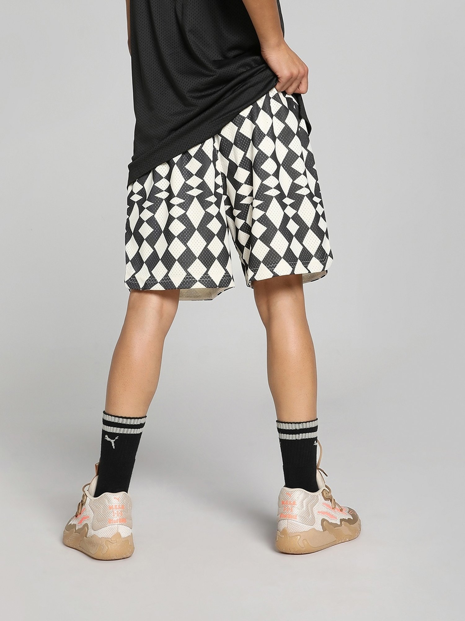 Puma The Joker Pack White Regular Fit Printed Sports Shorts