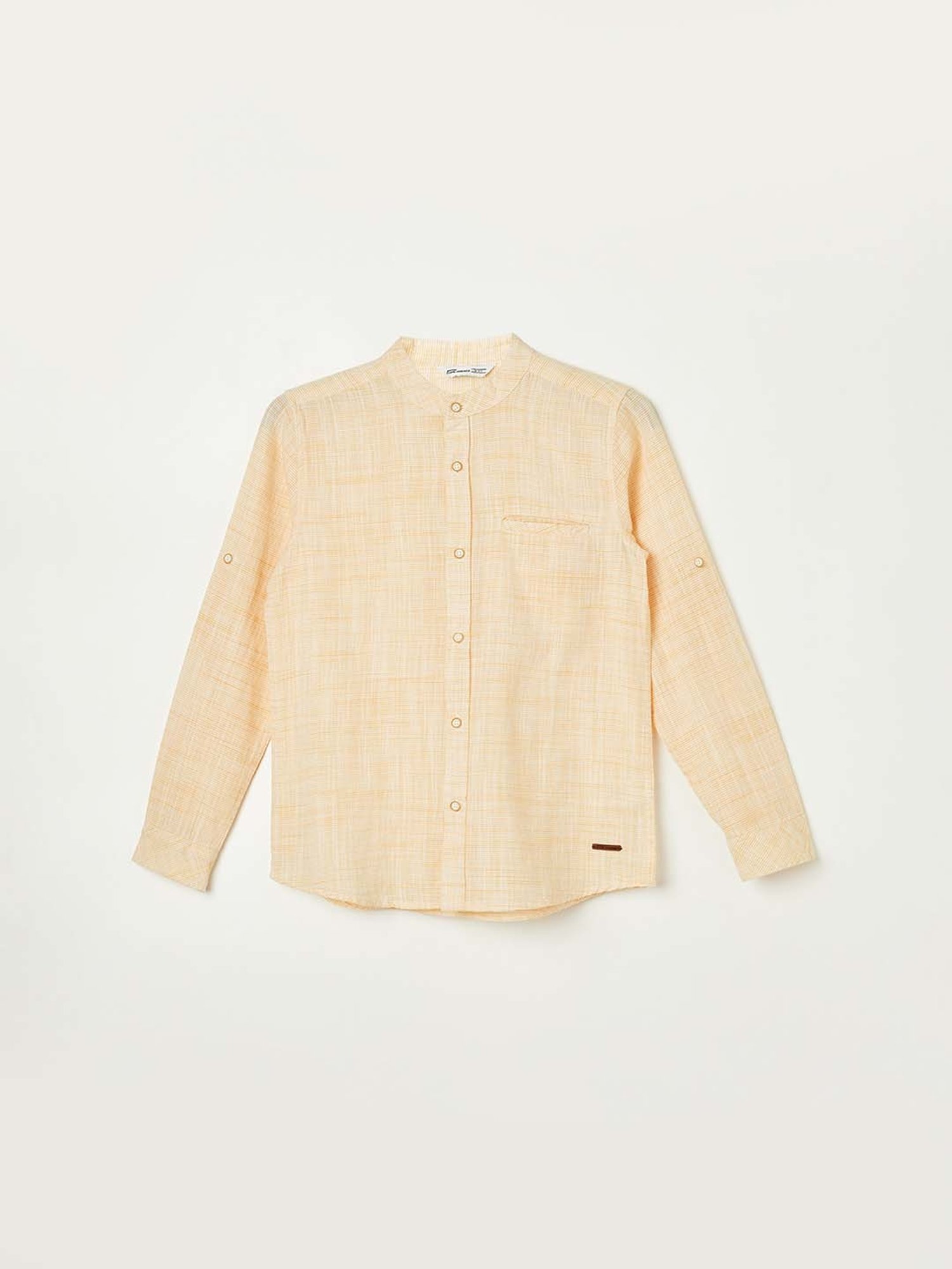 Fame Forever by Lifestyle Kids Yellow Cotton Self Pattern Full Sleeves Shirt