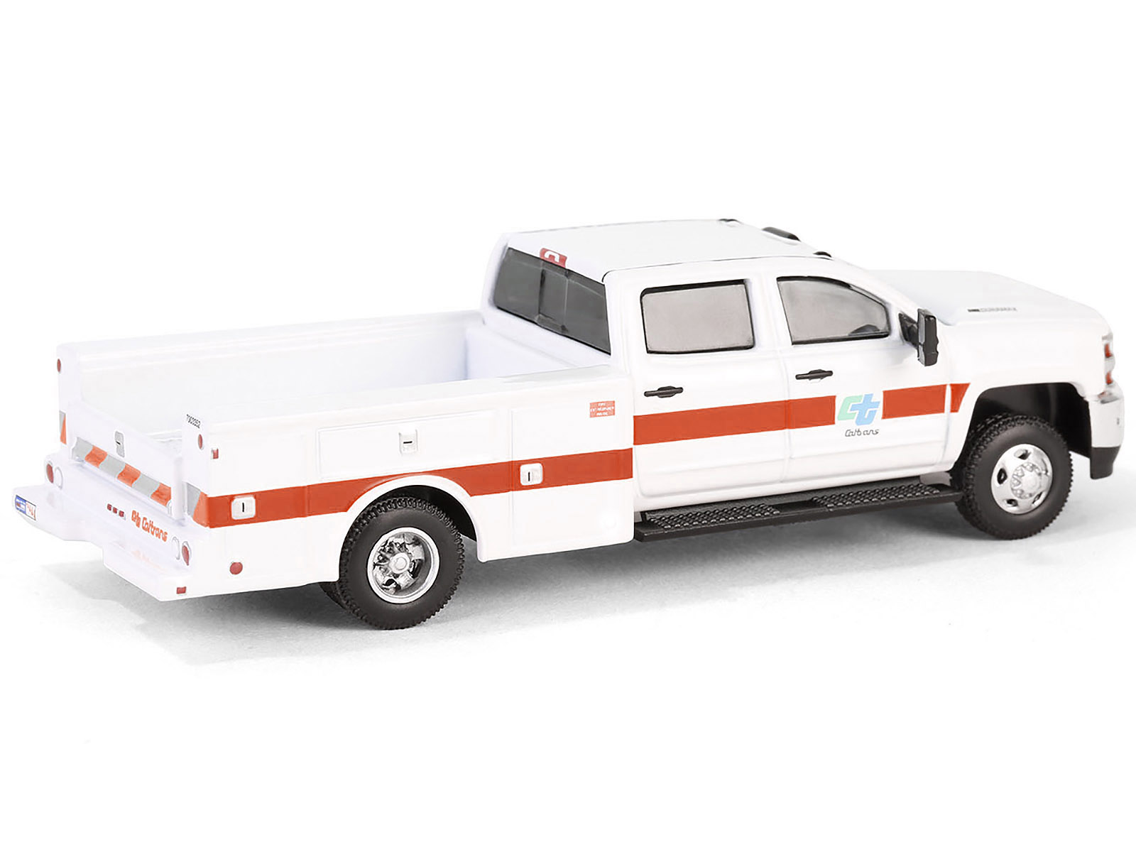 2016 Chevrolet Silverado 3500 HD Dually Service Bed Truck "CalTrans (California Department of Transportation)" White with Orange Stripes "Dually Drivers" Series 15 1/64 Diecast Model Car by Greenlight