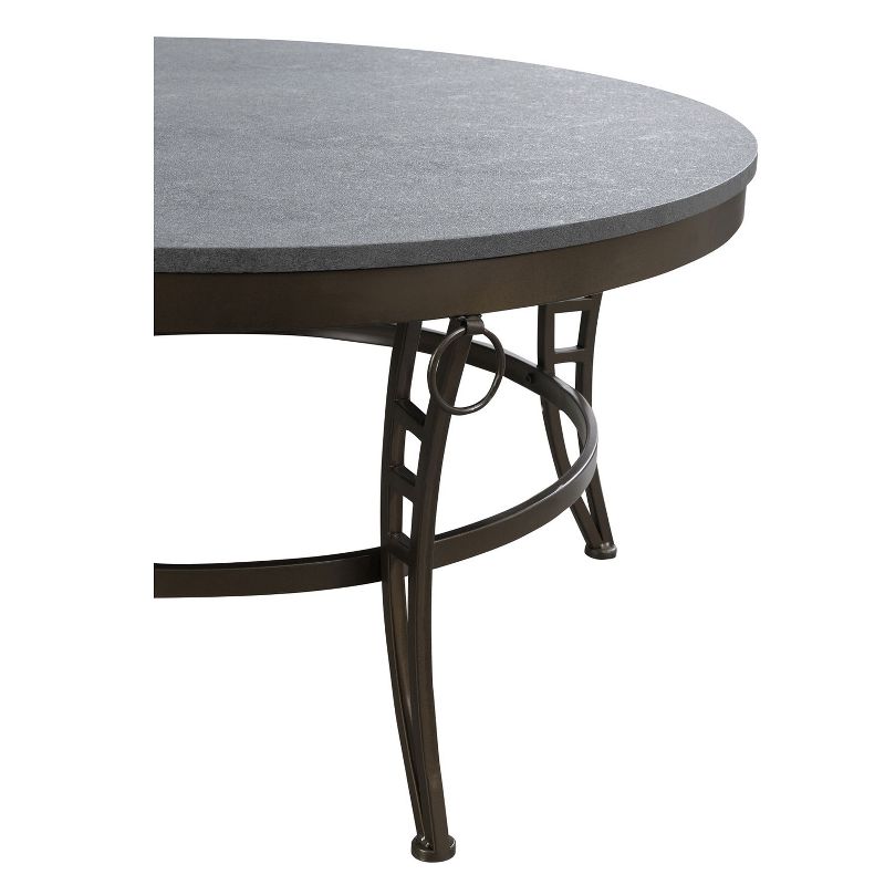 Wallace & Bay T229-00 Emmerson 35 Inch Round Contemporary Modern Accent Cocktail Coffee Table with Metal Base, Cathedral Gray and Black