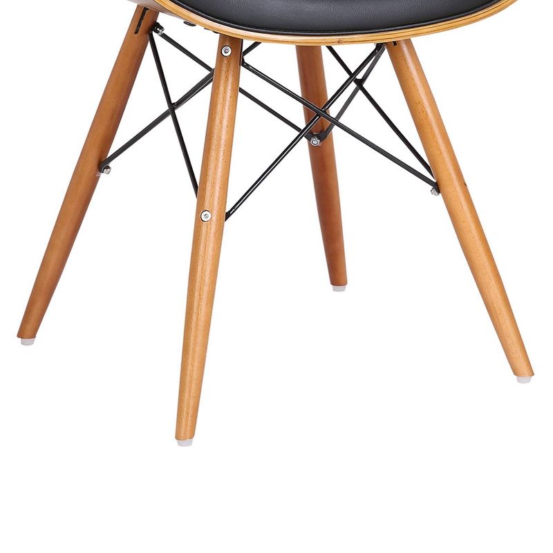 Agi Mid-Century Dining Chair in Walnut Wood and Beige Fabric - Armen Living