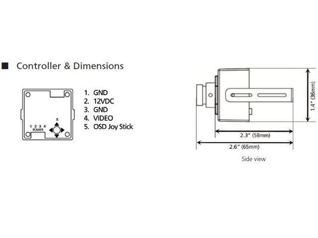Computar Ganz High Quality CCTV Mini Camera MCWB-2.9N Compact Color ATM High Resolution Camera, Sony Super HAD 600TVL, 2.9mm Fixed Lens