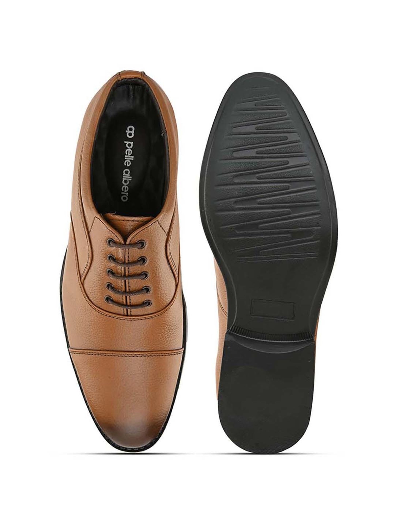 Pelle Albero Men's Tan Oxford Shoes